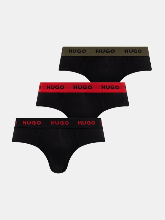 Zdjęcie produktu HUGO slipy męskie bawełniane z elastanem HIPBRIEF TRIPLETPACK 3-pack czerwony