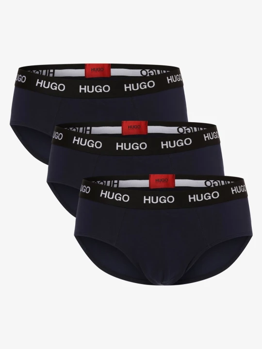 Zdjęcie produktu HUGO Slipy pakowane po 3 szt. Mężczyźni Bawełna niebieski