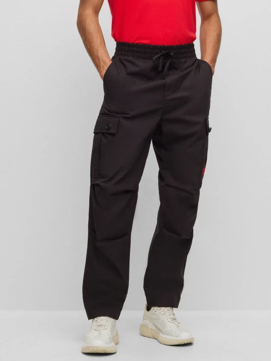 Zdjęcie produktu HUGO Spodnie cargo Garlo233 | Regular Fit czarny
