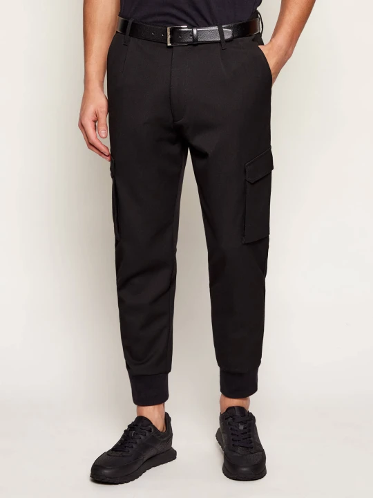 Zdjęcie produktu HUGO Spodnie cargo Glavin261 | Slim Fit czarny