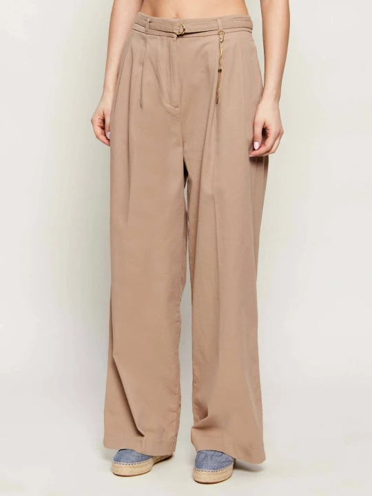 Zdjęcie produktu HUGO Spodnie Henesa-2-W | Relaxed fit beżowy