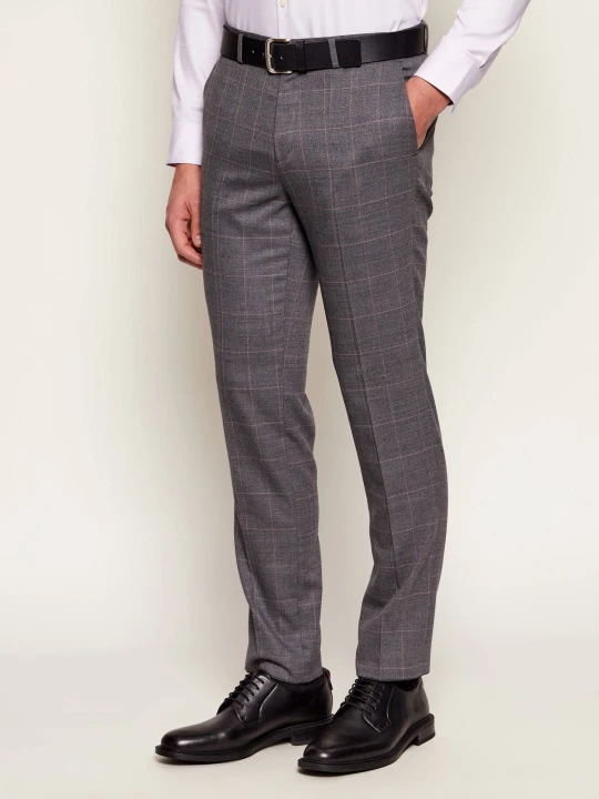 Zdjęcie produktu HUGO Spodnie Hesten253X | Extra slim fit | z dodatkiem wełny grafitowy