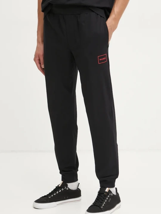 Zdjęcie produktu HUGO spodnie lounge męskie bawełniane z elastanem Laze Pants CW czarny