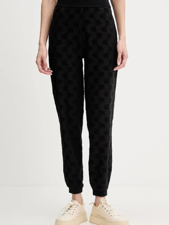 Zdjęcie produktu HUGO spodnie lounge damskie z bawełną TERRYMONOGRAM_PANTS czarny