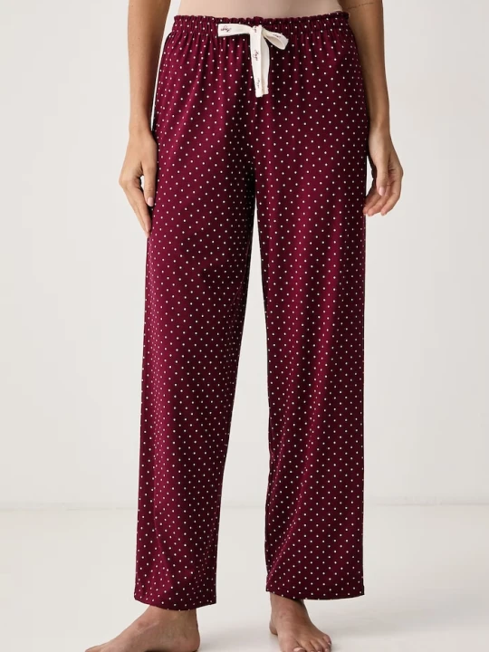 Zdjęcie produktu HUGO spodnie piżamowe damskie z modalem CASUAL PANTS czerwony