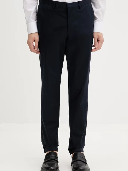 Zdjęcie produktu HUGO spodnie slim fit męskie bawełniane z elastanem Hesten253X granatowy