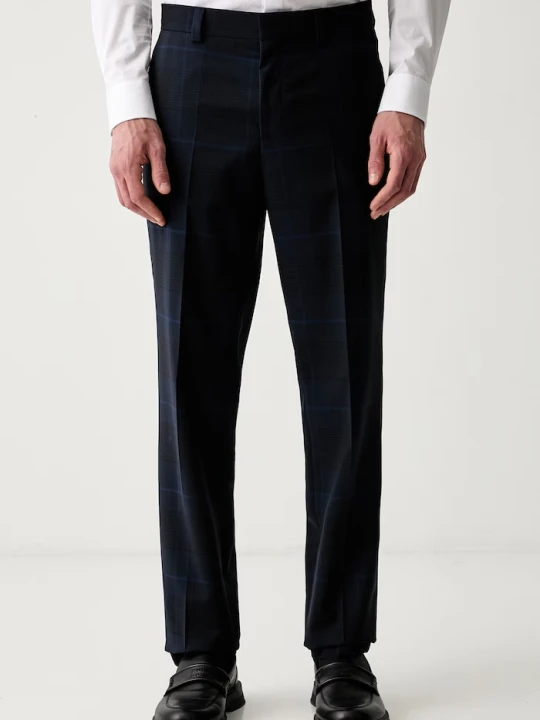 Zdjęcie produktu HUGO spodnie slim fit męskie wełniane Hogan263X granatowy