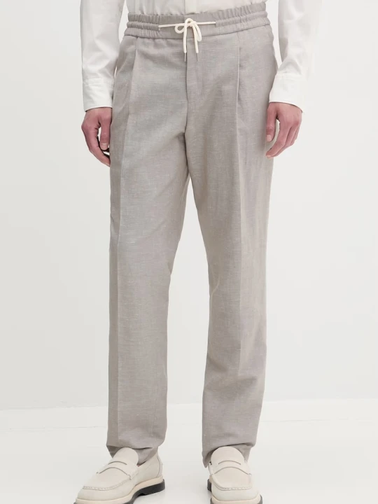Zdjęcie produktu HUGO spodnie slim fit męskie z dodatkiem lnu Getlin251F3 beżowy