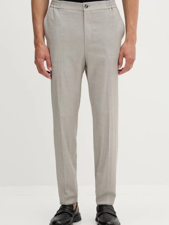 Zdjęcie produktu HUGO spodnie slim fit męskie z dodatkiem wełny Gos233F1X beżowy