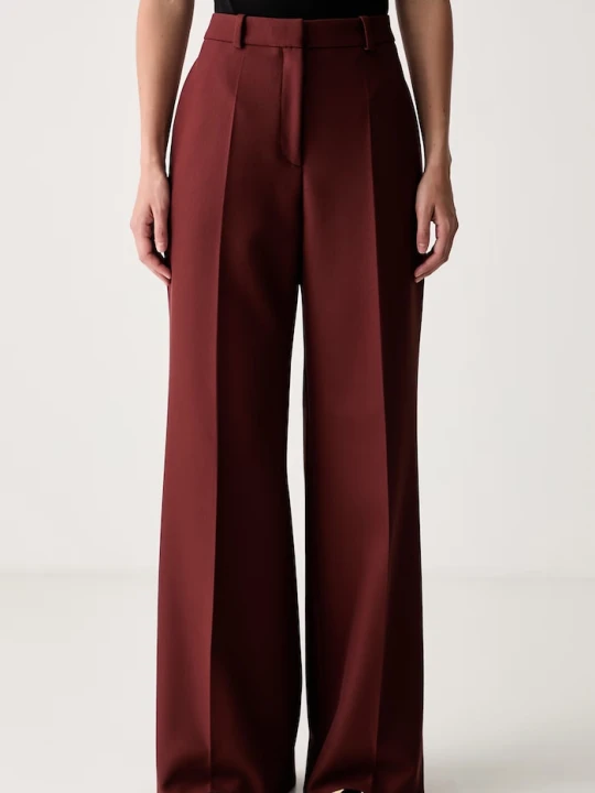 Zdjęcie produktu HUGO spodnie wide leg damskie Hasmina brązowy