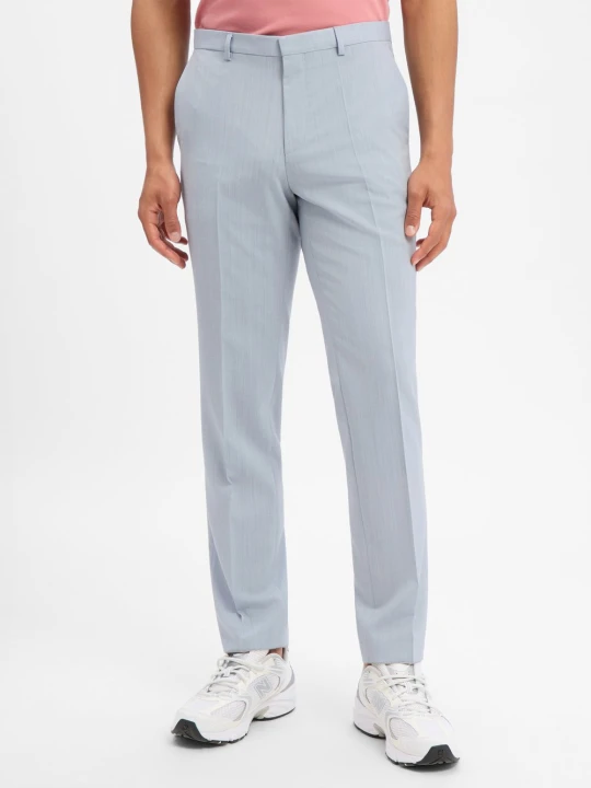 Zdjęcie produktu HUGO spodnie z zestawu modułowego z domieszką wełny owczej Mężczyźni Super Slim Fit niebieski