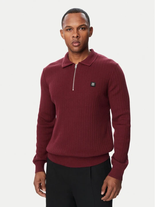 Zdjęcie produktu HUGO Sweter 50570380 Bordowy Regular Fit