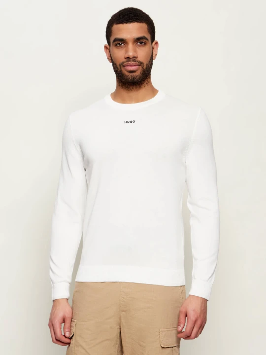 Zdjęcie produktu HUGO Sweter San Cassius-C2 | Slim Fit biały