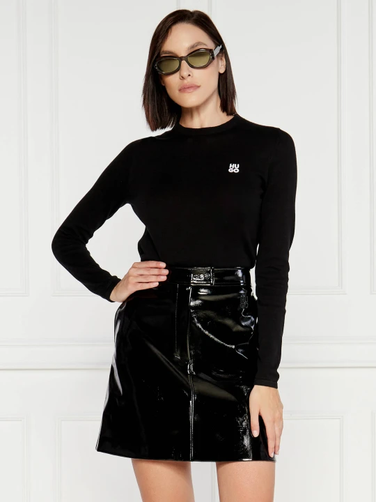 Zdjęcie produktu HUGO Sweter Scallia | Slim Fit czarny