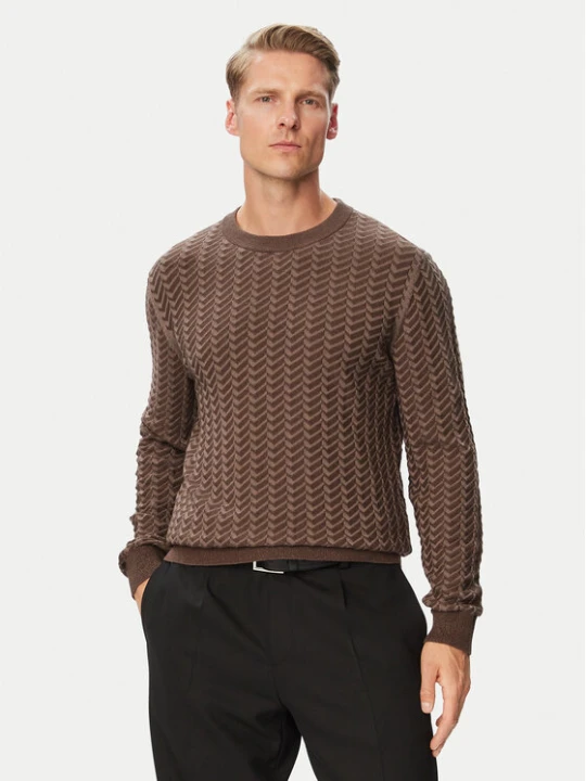 Zdjęcie produktu HUGO Sweter Simond 50570261 Brązowy Regular Fit