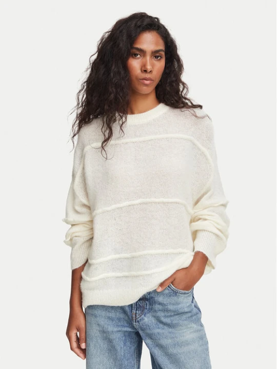 Zdjęcie produktu HUGO Sweter Slookia 50564321 Kremowy Oversize