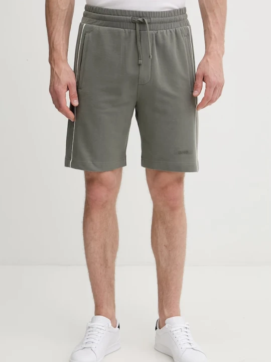 Zdjęcie produktu HUGO szorty dresowe męskie bawełniane z elastanem PALO SHORTS zielony