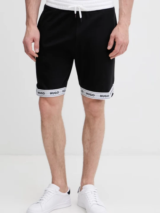 Zdjęcie produktu HUGO szorty dresowe męskie bawełniane z elastanem TADE SHORTS czarny