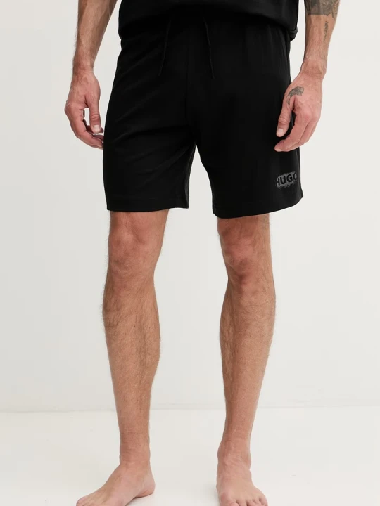 Zdjęcie produktu HUGO szorty piżamowe męskie bawełniane SPRAY_SHORTS czarny