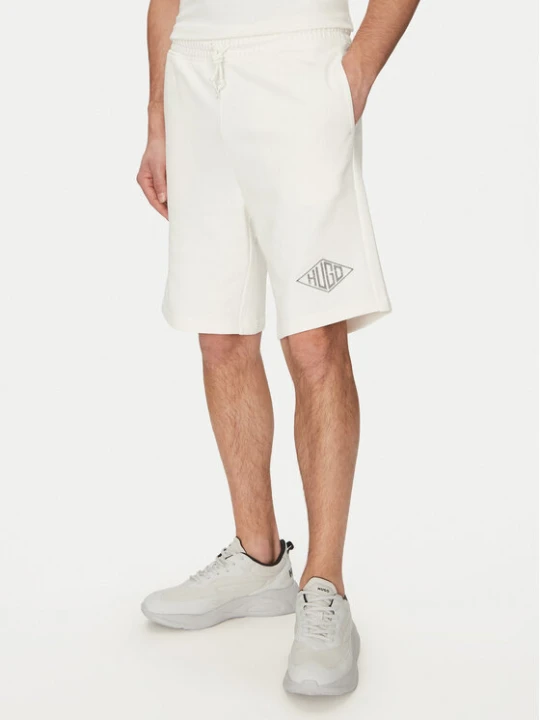 Zdjęcie produktu HUGO Szorty sportowe Damtus 50534953 Écru Relaxed Fit Kremowy