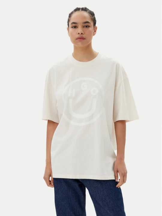 Zdjęcie produktu HUGO T-Shirt 50511471 Beżowy Oversize