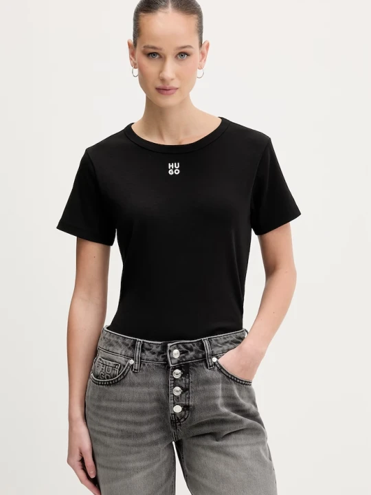 Zdjęcie produktu HUGO T-shirt damski z bawełną Deloris czarny