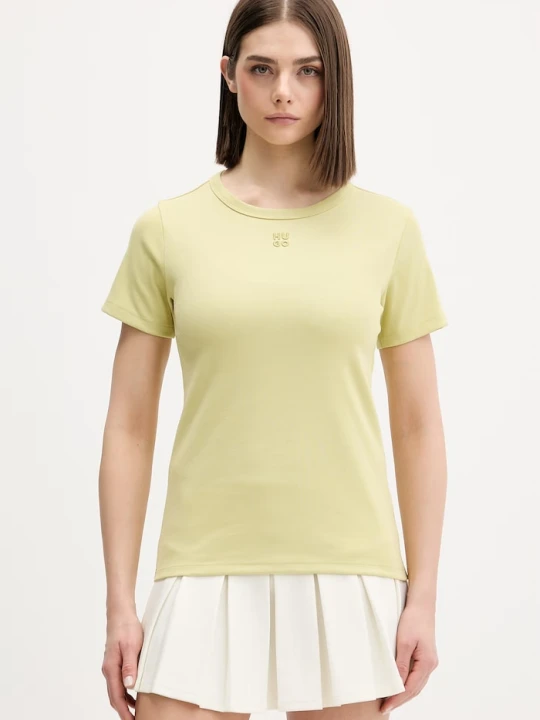 Zdjęcie produktu HUGO T-shirt damski z bawełną Deloris zielony