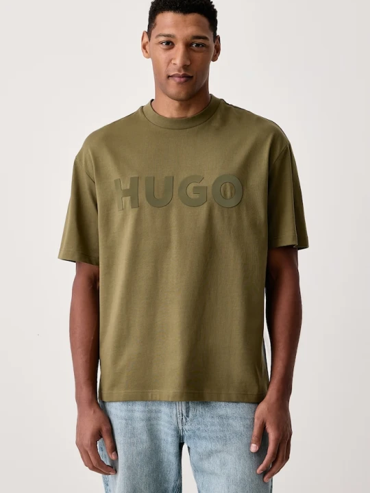 Zdjęcie produktu HUGO T-shirt basic męski bawełniany Dinkee zielony