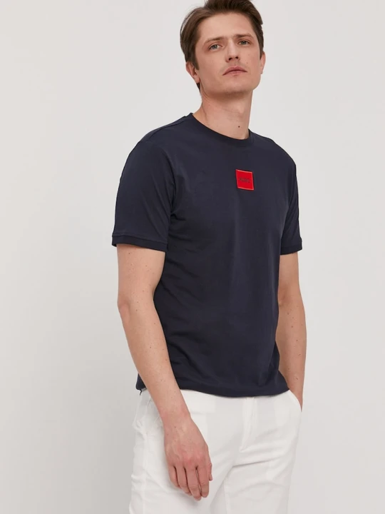 Zdjęcie produktu HUGO T-shirt basic męski bawełniany Diragolino212 granatowy