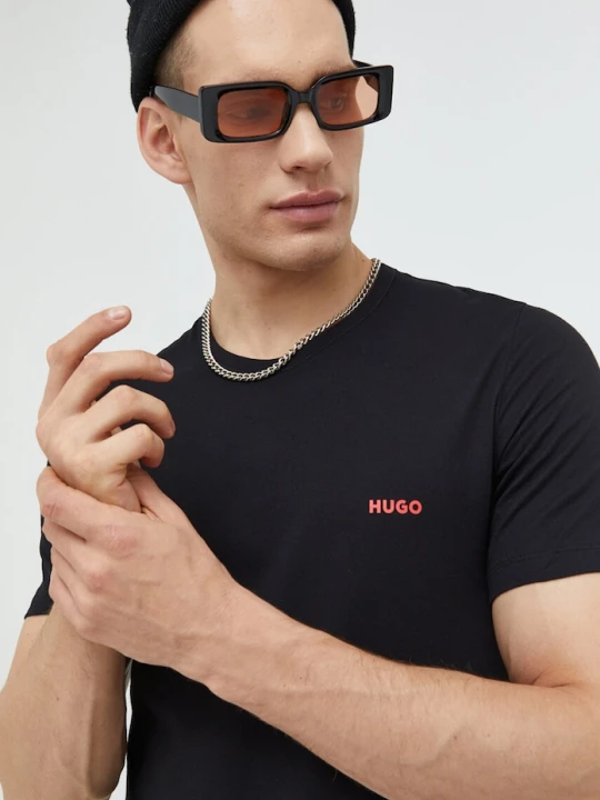 Zdjęcie produktu HUGO t-shirt bawełniany 3-pack T-SHIRT RN TRIPLET P czarny