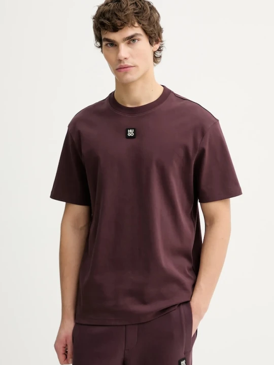Zdjęcie produktu HUGO T-shirt męski bawełniany Dalile bordowy