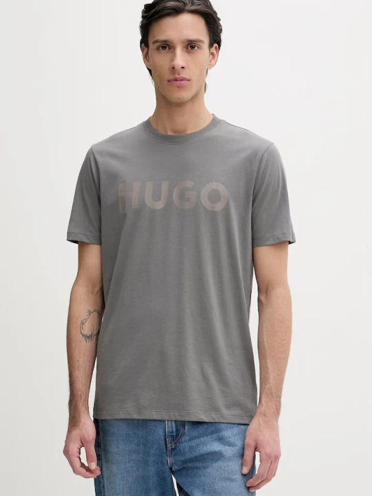 Zdjęcie produktu HUGO T-shirt męski bawełniany Dulivio szary