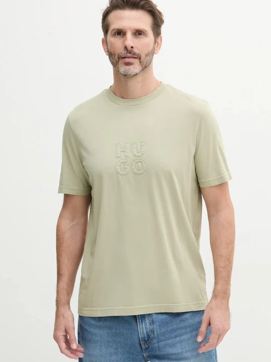 Zdjęcie produktu HUGO t-shirt bawełniany zielony