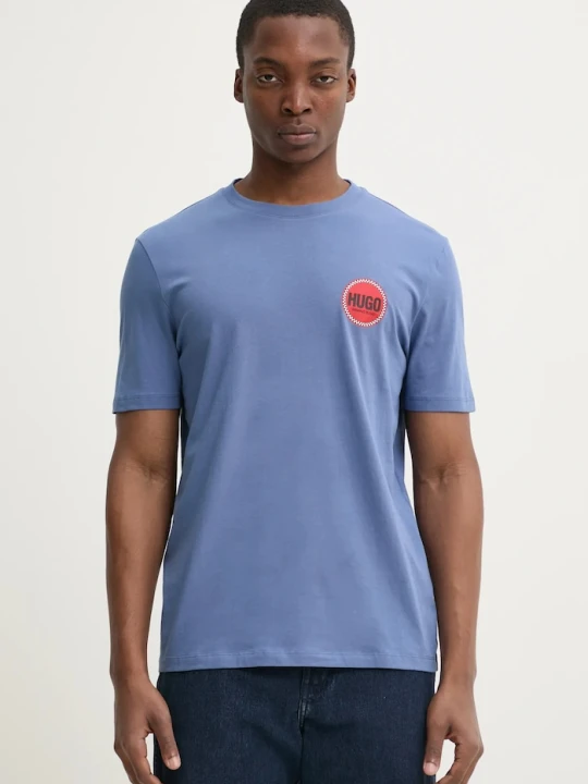 Zdjęcie produktu HUGO t-shirt bawełniany niebieski