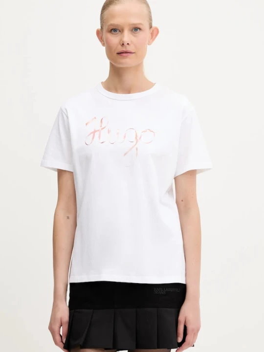Zdjęcie produktu HUGO t-shirt bawełniany Damacia_5 biały