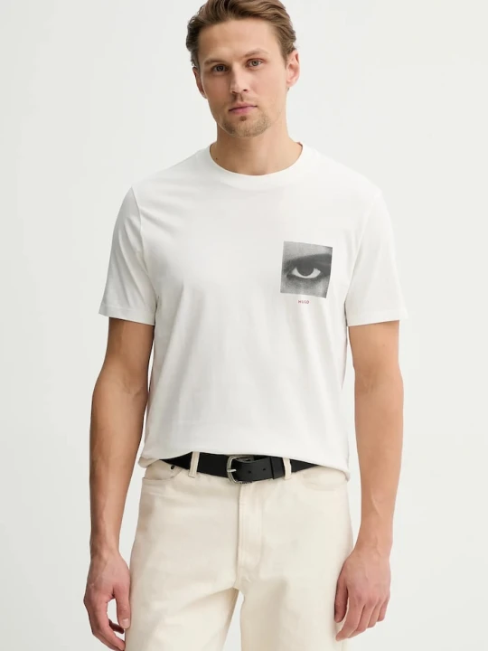 Zdjęcie produktu HUGO t-shirt bawełniany Deyss beżowy