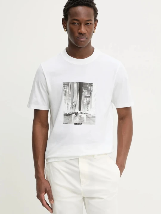 Zdjęcie produktu HUGO t-shirt bawełniany Deyss beżowy