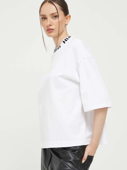 Zdjęcie produktu HUGO t-shirt bawełniany Dinaya biały