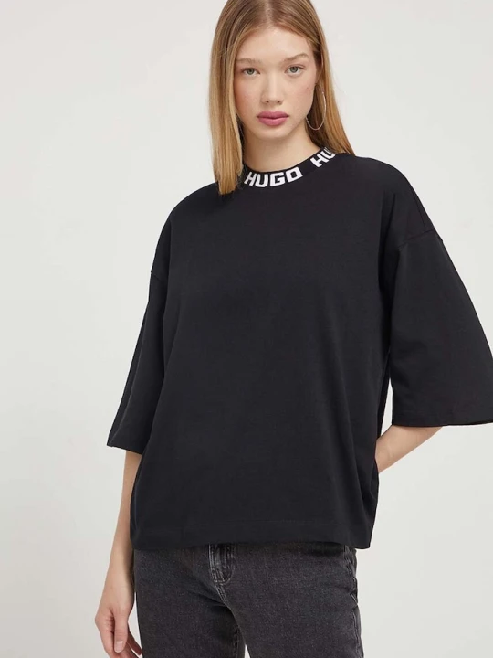 Zdjęcie produktu HUGO t-shirt bawełniany Dinaya czarny