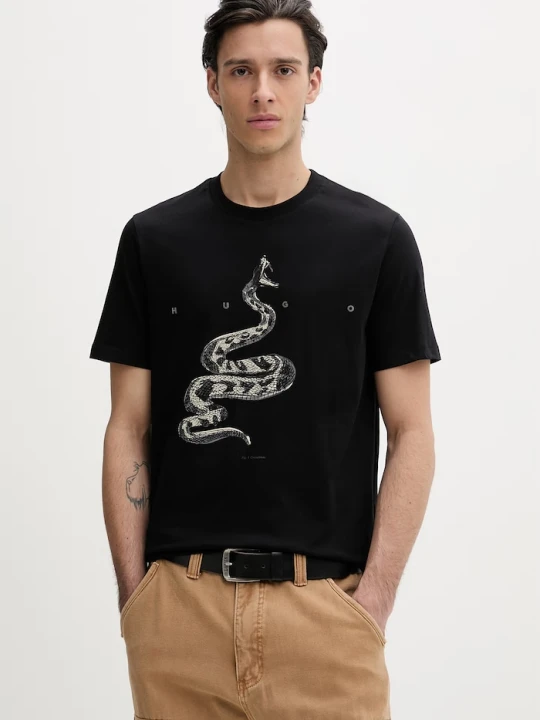 Zdjęcie produktu HUGO t-shirt bawełniany Discorb czarny