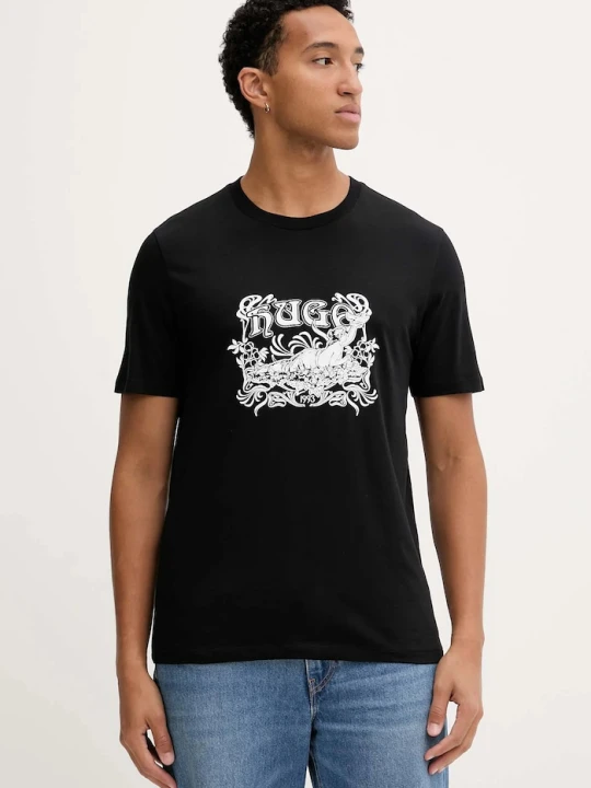 Zdjęcie produktu HUGO t-shirt bawełniany Diwom czarny