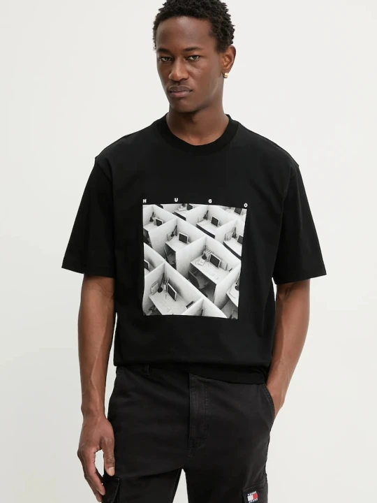 Zdjęcie produktu HUGO t-shirt bawełniany Dodger czarny
