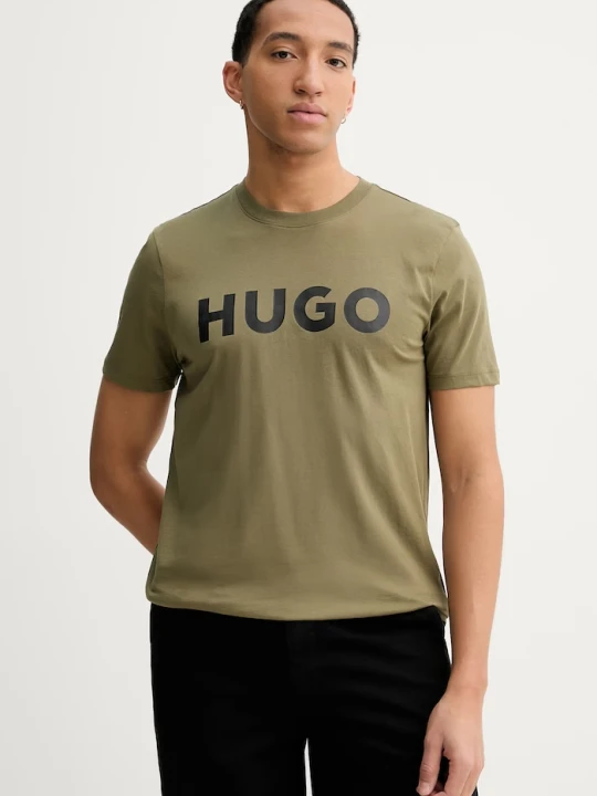 Zdjęcie produktu HUGO T-shirt męski bawełniany Dulivio zielony