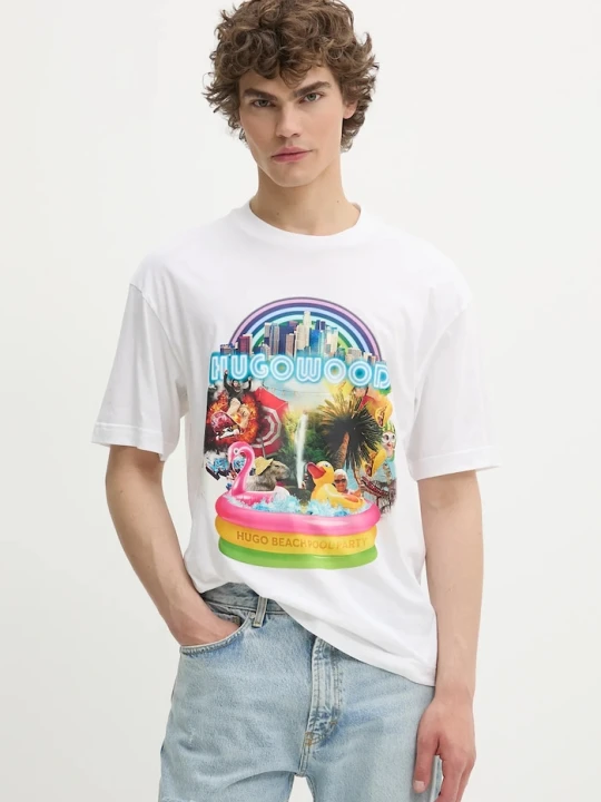 Zdjęcie produktu HUGO t-shirt bawełniany biały