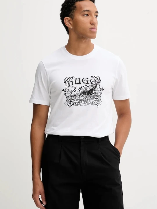 Zdjęcie produktu HUGO t-shirt bawełniany Diwom biały
