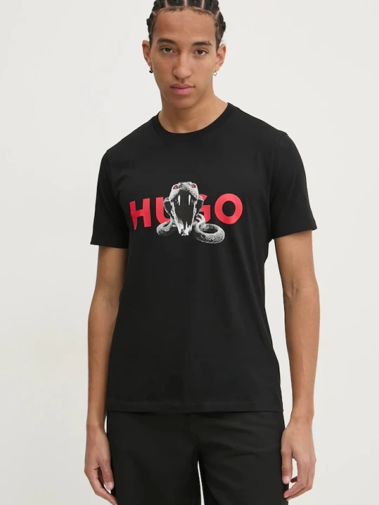 Zdjęcie produktu HUGO t-shirt bawełniany Deyladec czarny