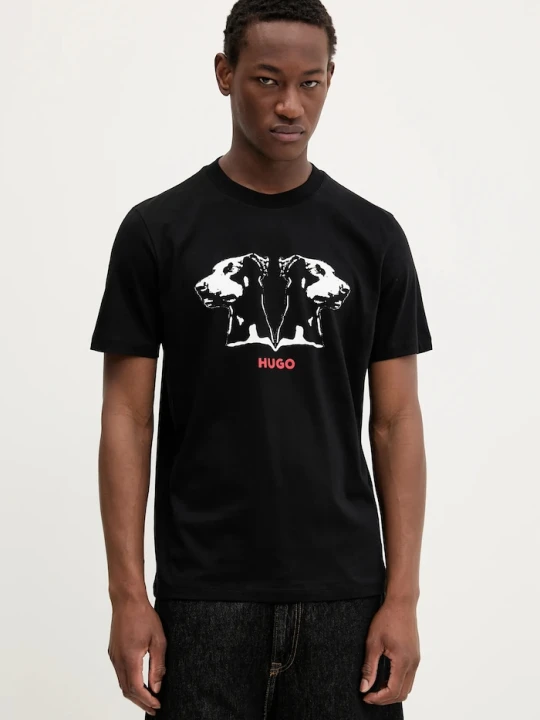 Zdjęcie produktu HUGO t-shirt bawełniany Dobero czarny