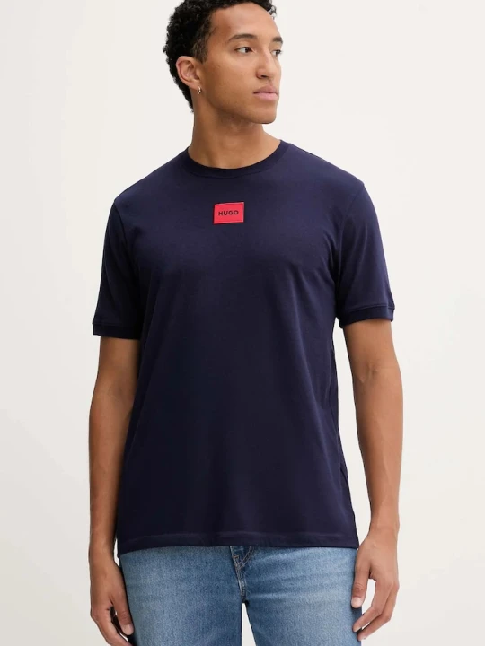 Zdjęcie produktu HUGO T-shirt basic męski bawełniany Diragolino212 granatowy