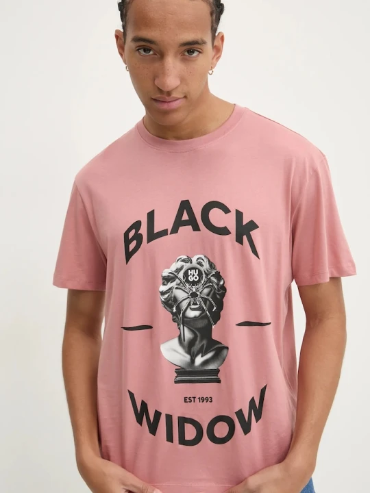 Zdjęcie produktu HUGO t-shirt bawełniany różowy