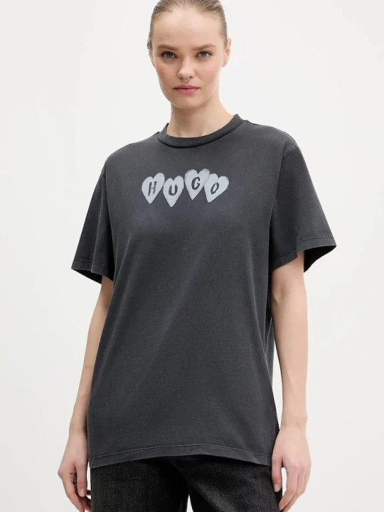 Zdjęcie produktu HUGO t-shirt bawełniany Vintage Tee_22 szary